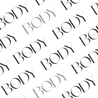 the word body in black and white on a white background