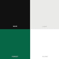 a color palette with black, green, and white colors