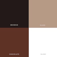 a color palette of brown, white, and black