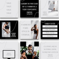 a black and white instagram template with black and white images